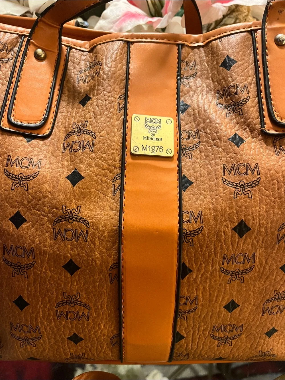Cognac Visetos Canvas Tote Bag & 🔥smaller bag